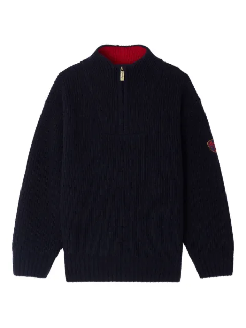 Bonpoint Suéter Baldo canelado com zíper na gola