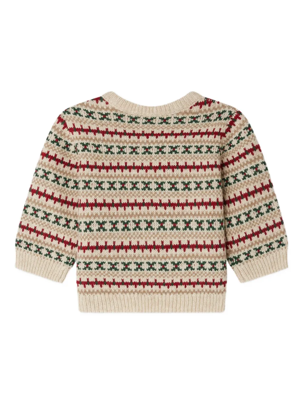 Bonpoint Fair-Isle trui met knopenbies Beige