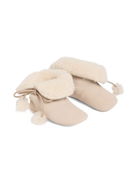 Bonpoint pom-pom suede booties