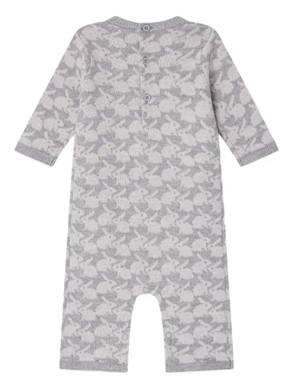 Bonpoint ニット ラビットパターン ロンパース | グレー | FARFETCH JP