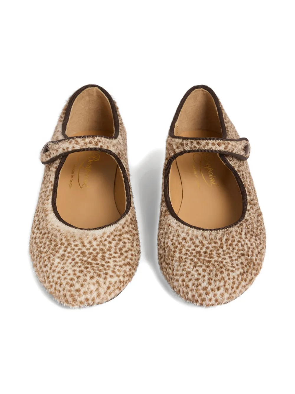 Bonpoint spotted-print ballerina shoes Neutrals