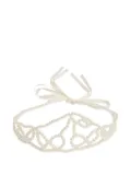 Bonpoint Jumelle pearl-crown headband - Neutrals