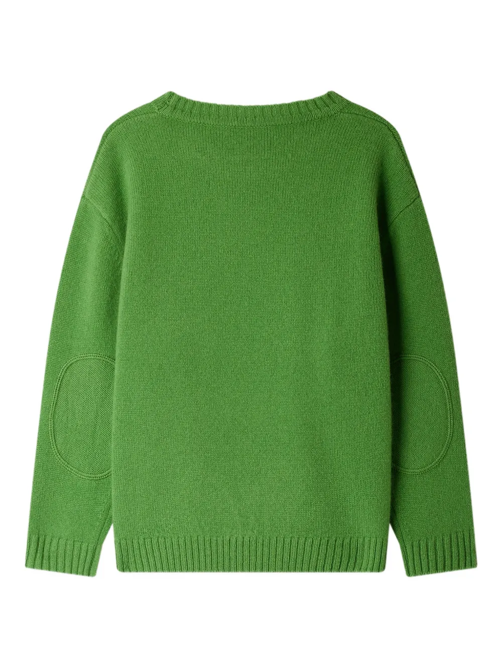 Bonpoint Jason wollen trui met elleboogpatch Groen