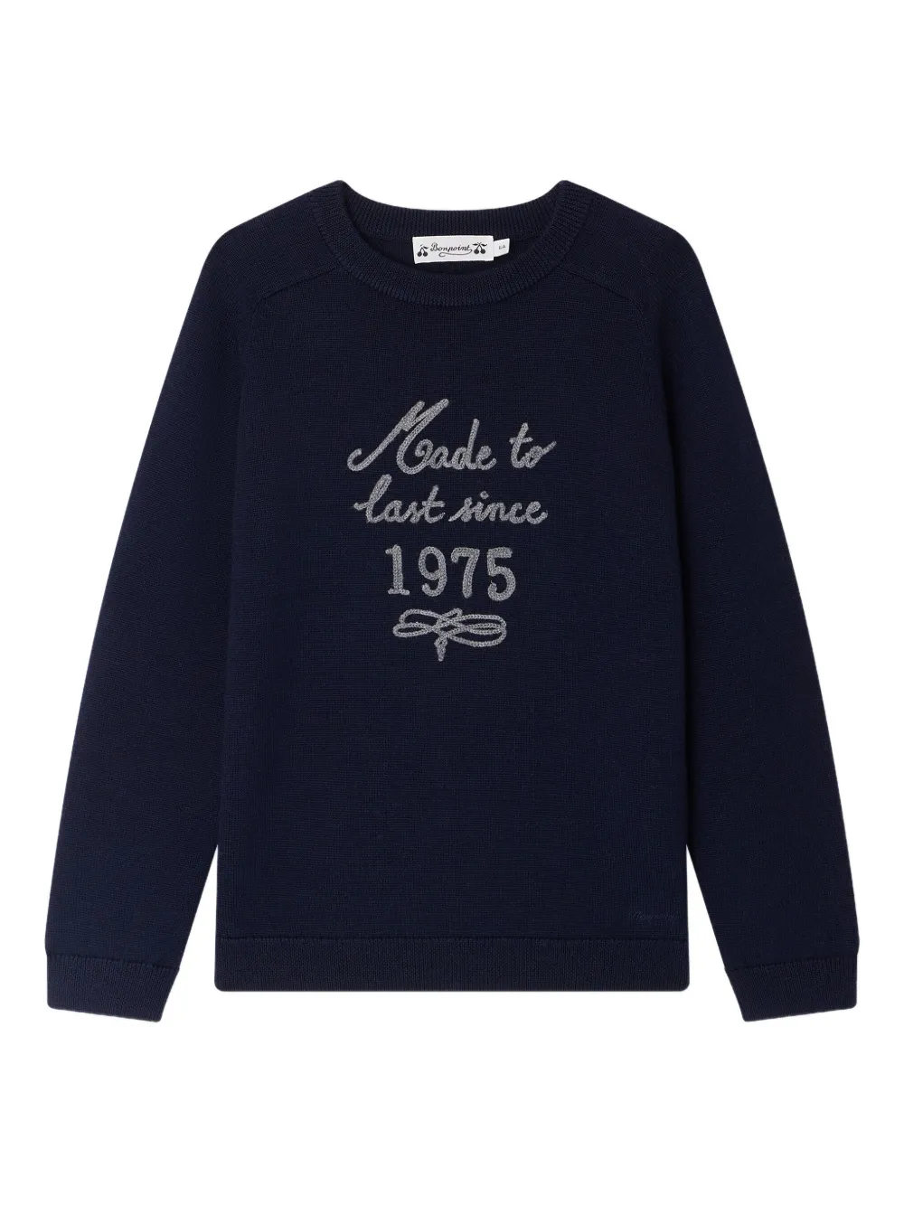 Bonpoint Jud trui met geborduurde patch Blauw