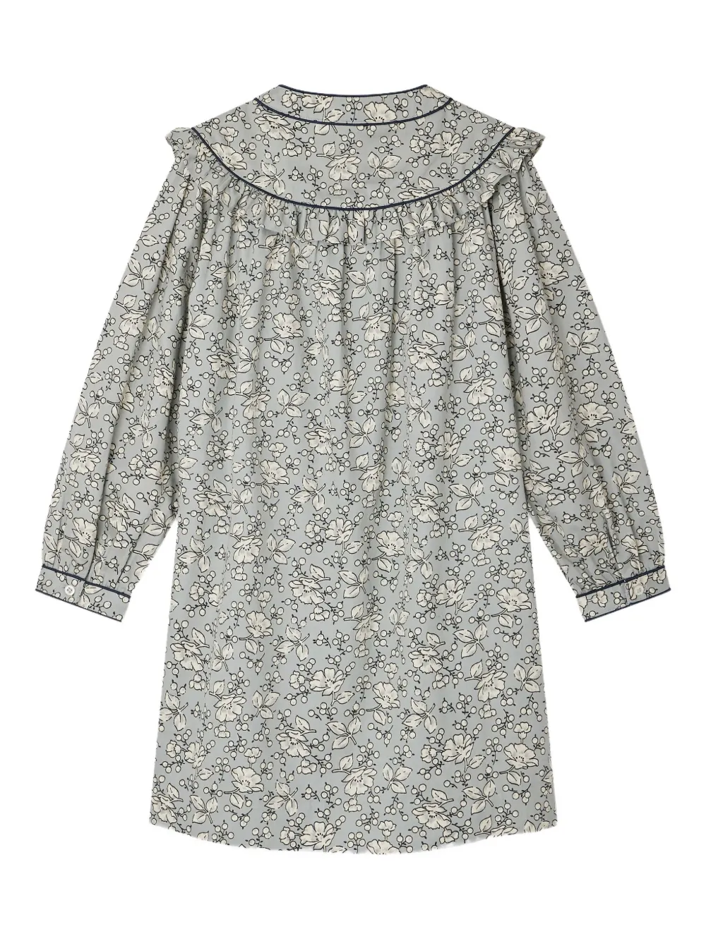 Bonpoint Katoenen jurk met bloemenprint Grijs