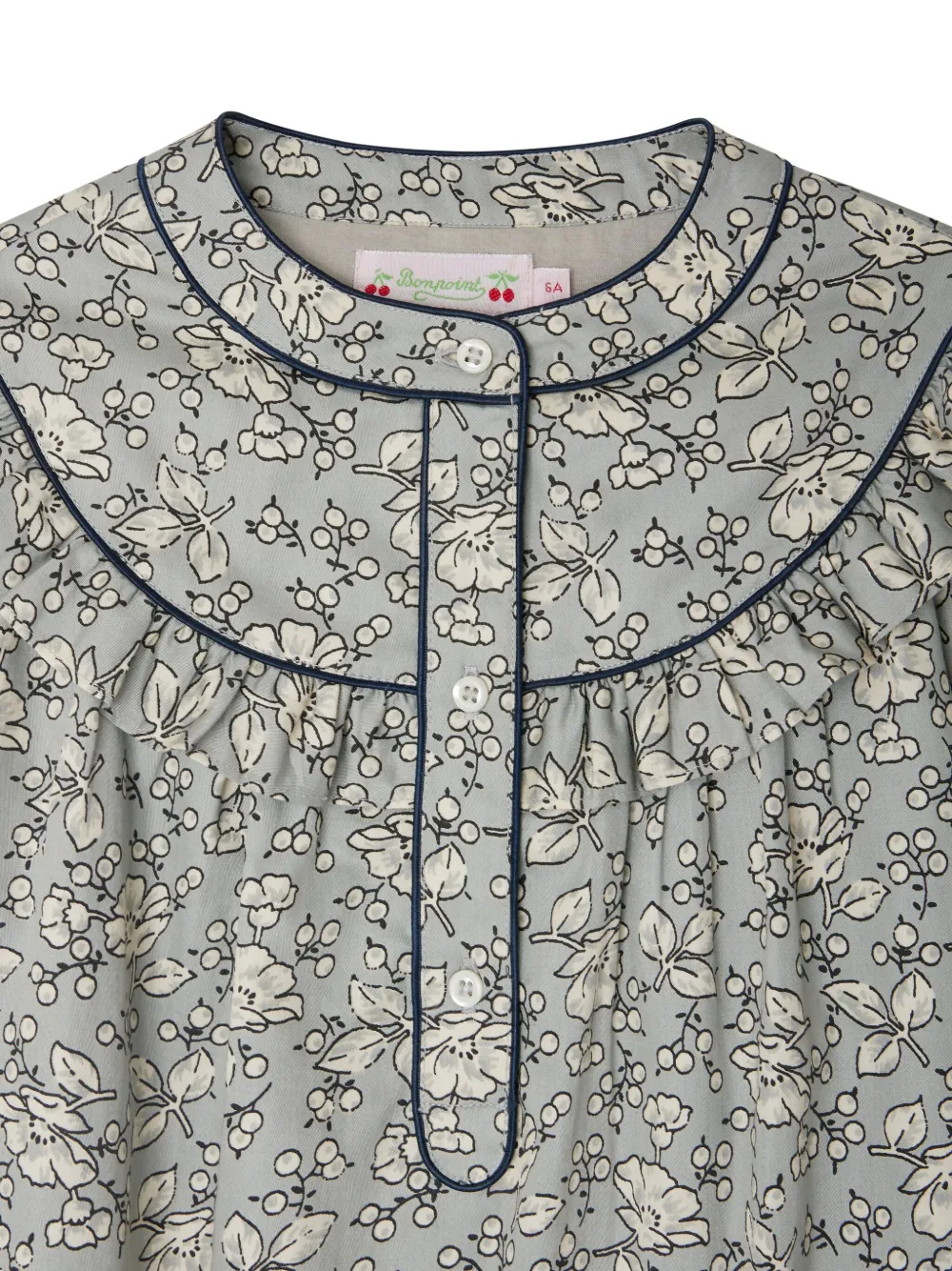 Bonpoint Katoenen jurk met bloemenprint Grijs