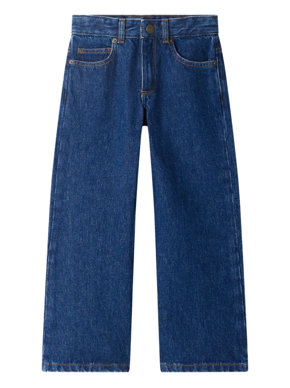 Bonpoint Jeans met vijf zakken en gegraveerde knoop Blauw