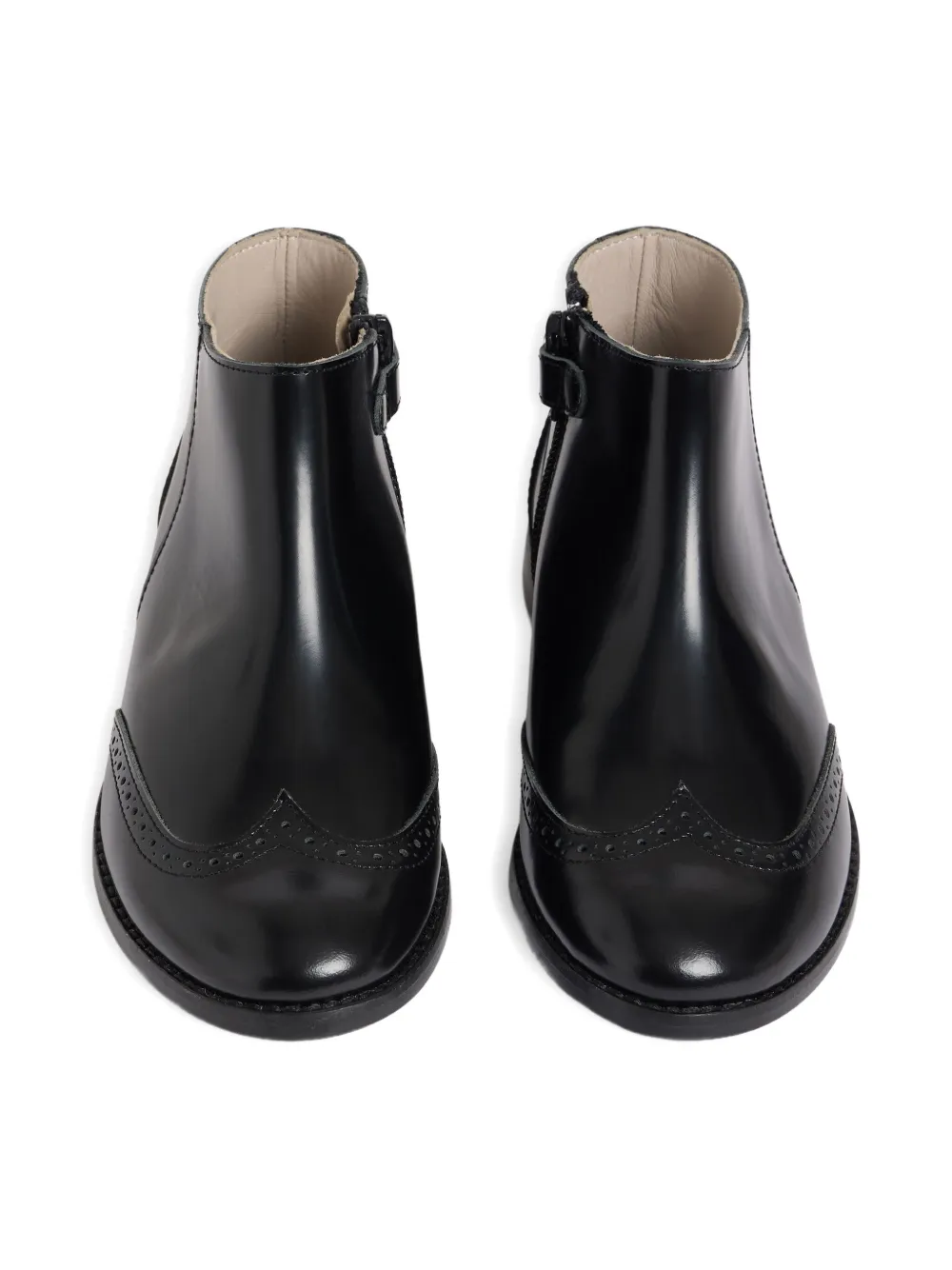 Bonpoint zip-detail brogue boots Black