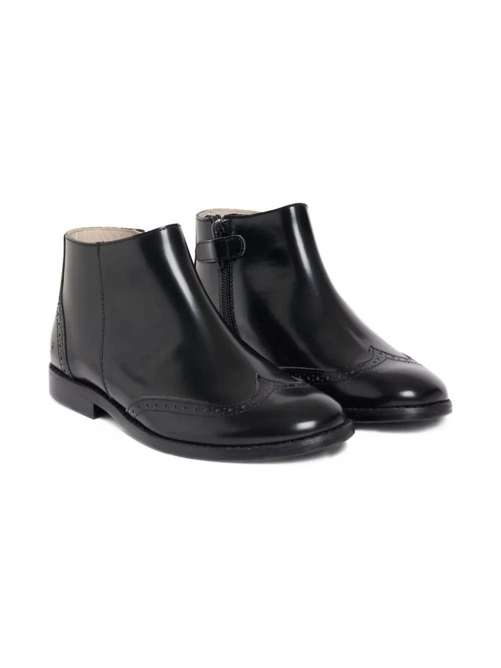 Bonpoint zip-detail brogue boots Black