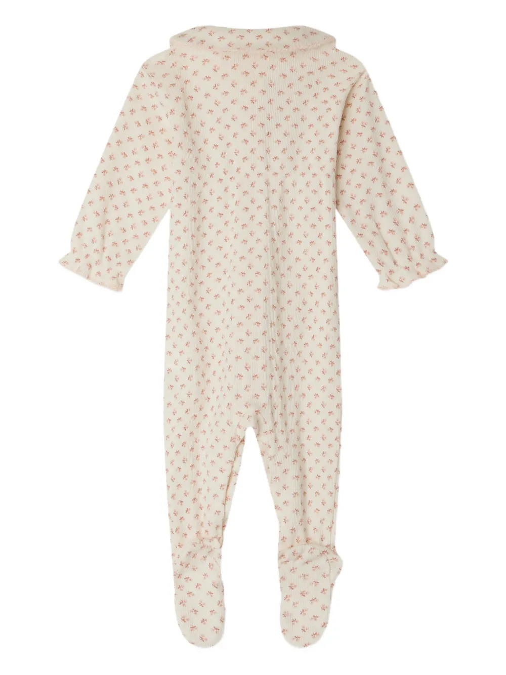 Bonpoint Pyjama met bloemenprint en ronde kraag Beige