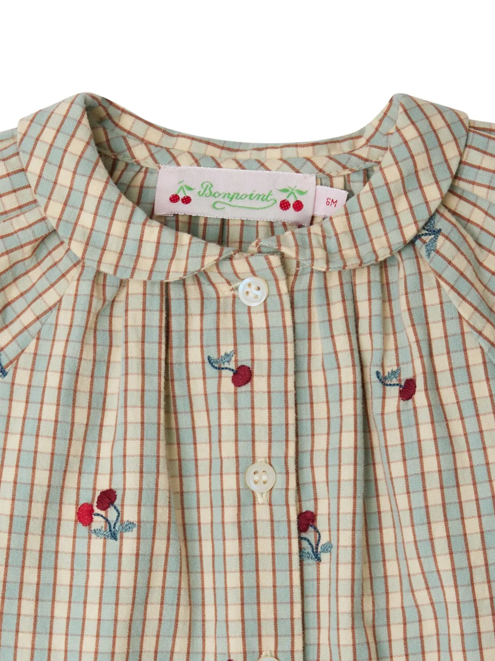 Bonpoint Shirt met gingham ruit Beige