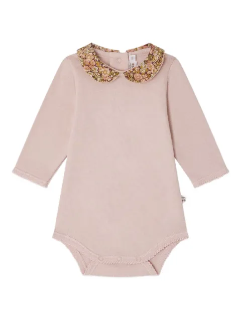 Bonpoint floral-collared long-sleeves bodysuit
