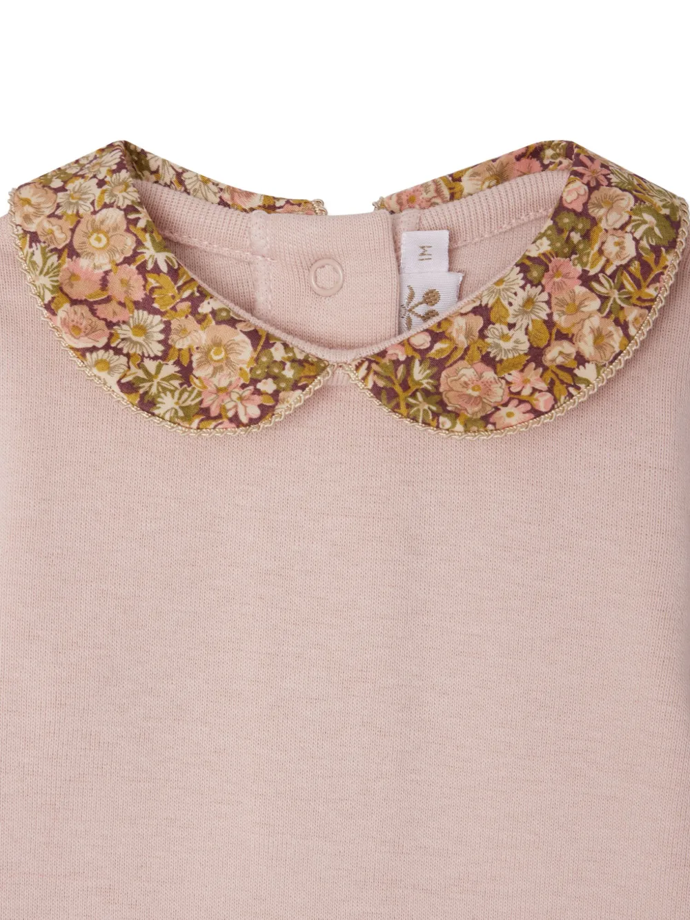Bonpoint Body met bloemenkraag en lange mouwen Roze