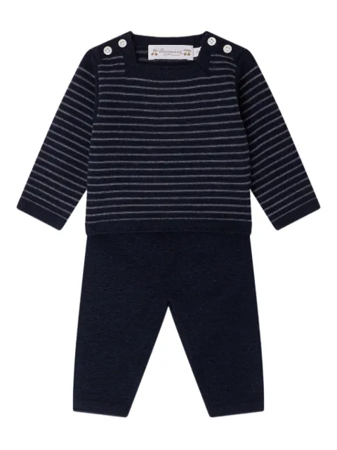 Bonpoint Joe striped wool sweater-trousers set