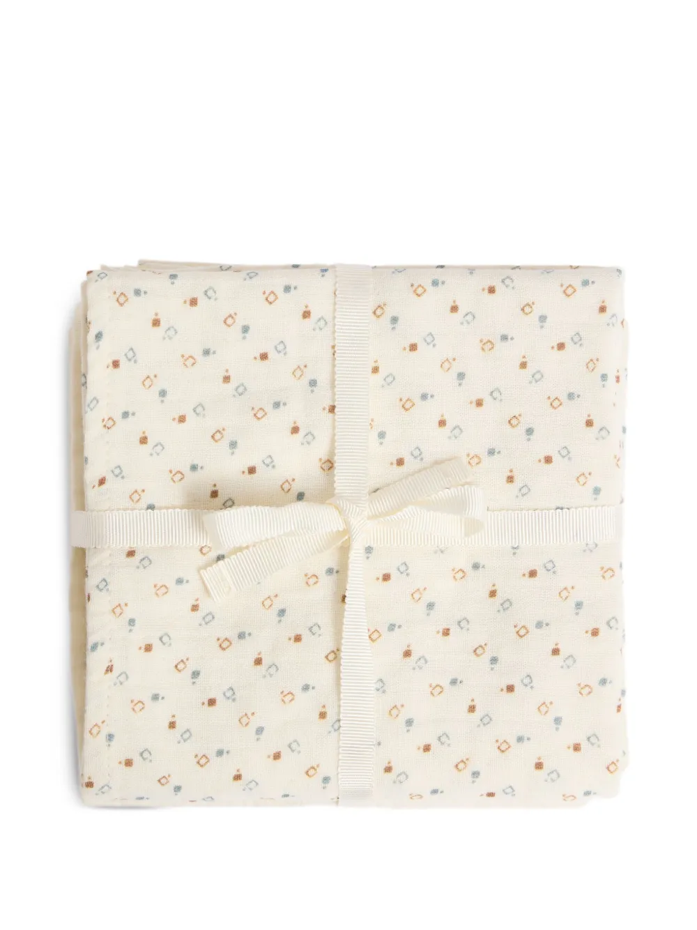 Bonpoint Twee paar dekens met bloemenprint Beige