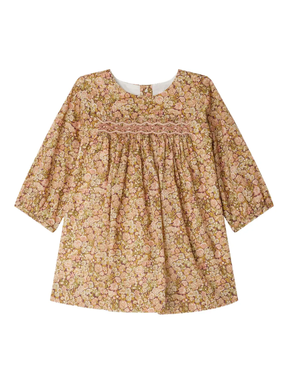 Bonpoint Jurk met bloe print Bruin