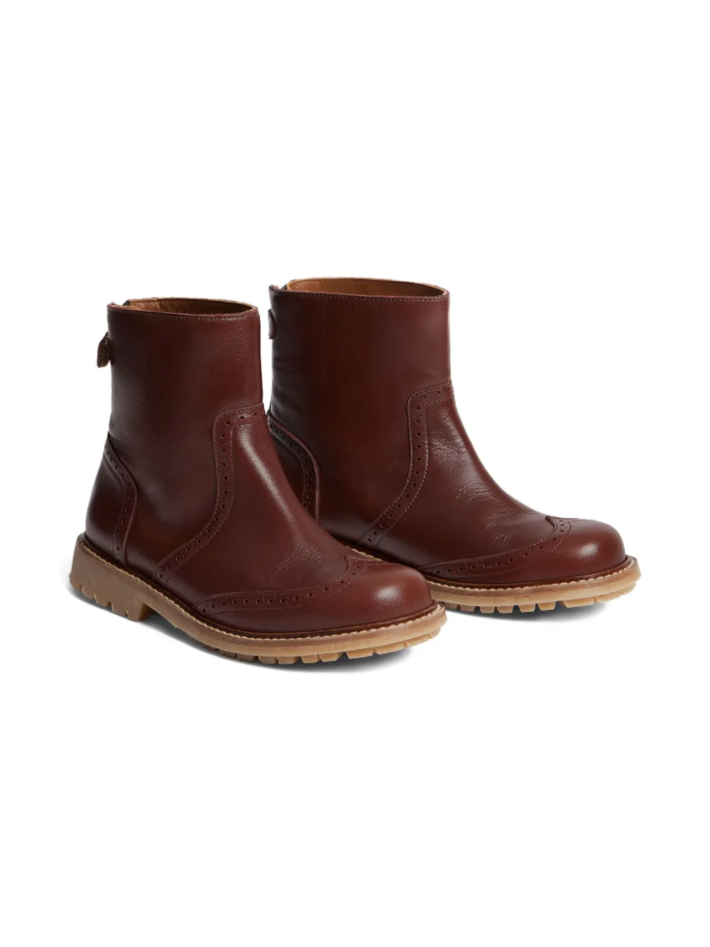 Bonpoint Jimin leather brogue boots Brown