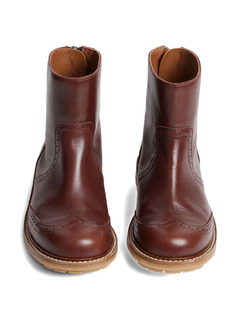 Bonpoint Jimin leather brogue boots Brown
