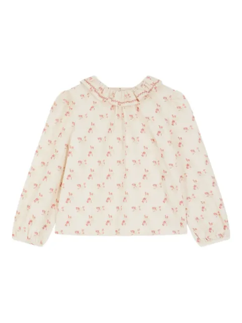 Bonpoint patterned ruffled blouse
