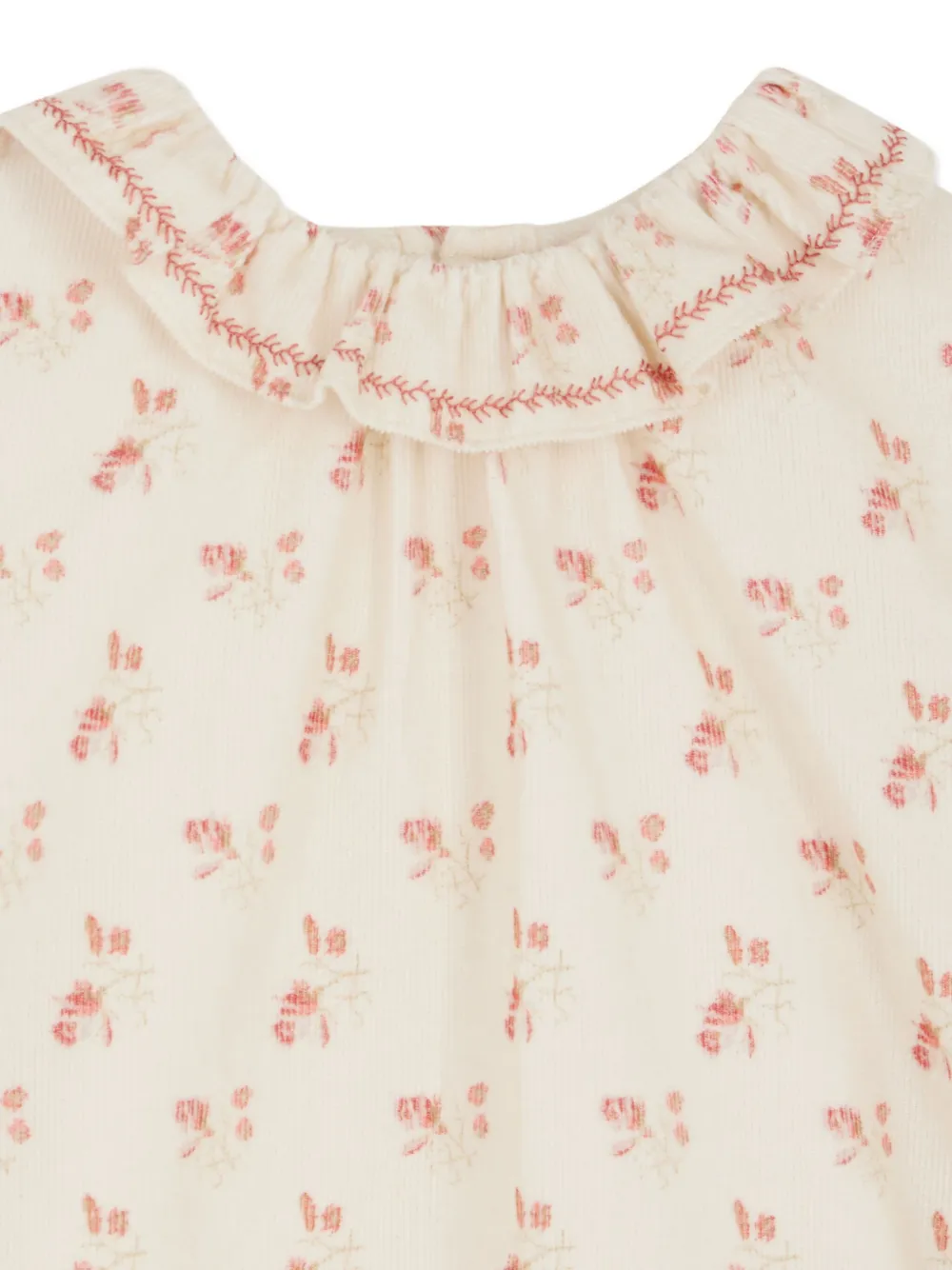 Bonpoint Patterned Ruffled Blouse In Gold