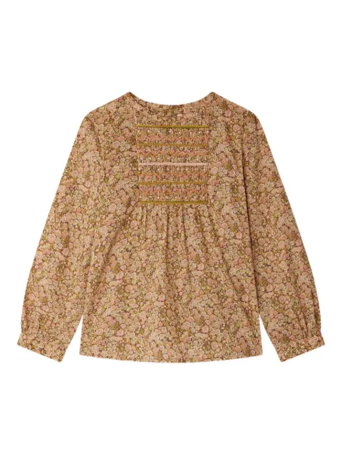 Bonpoint Gesmokte Bluse mit Blumen-Print