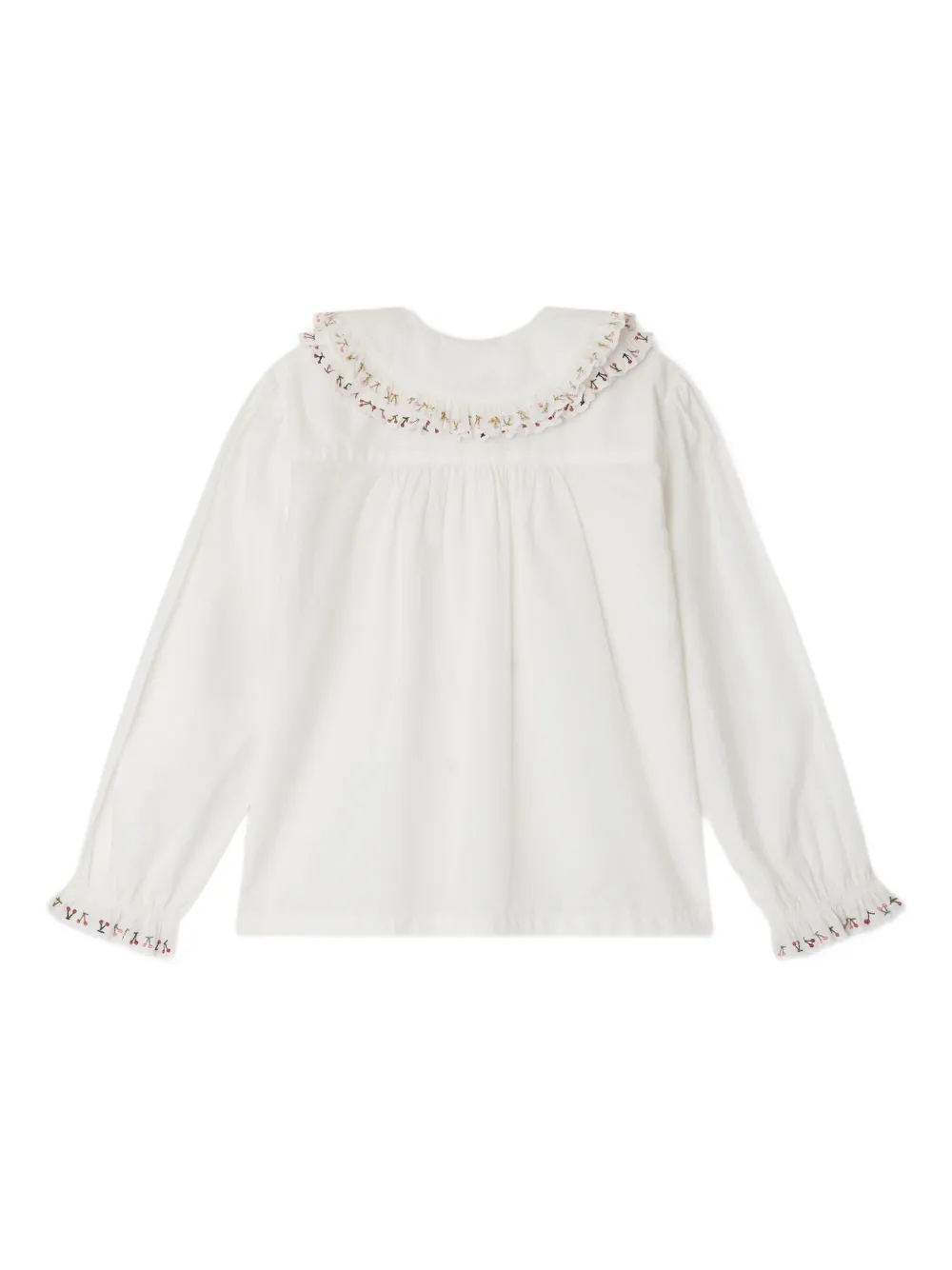 Bonpoint ruffled cherry-embroidered blouse | Girls Blouses | Image 2