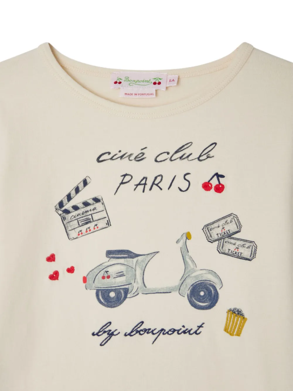 Bonpoint T-shirt met grafische print Beige