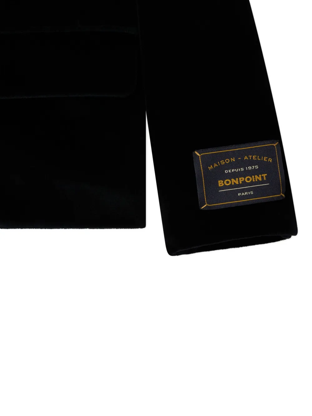 Bonpoint Logo-patch Button-fastening Blazer In Black