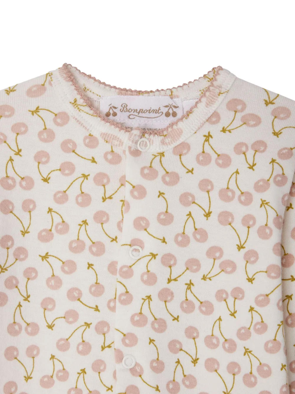 Bonpoint Pyjama met kersenprint Wit