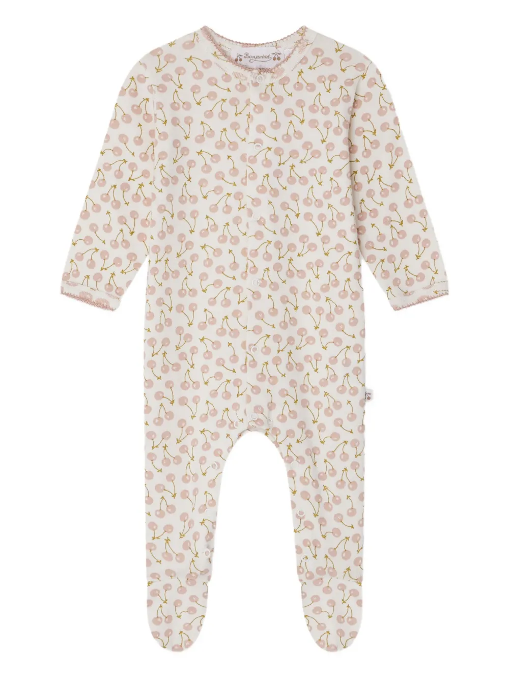 Bonpoint Pyjama met kersenprint Wit