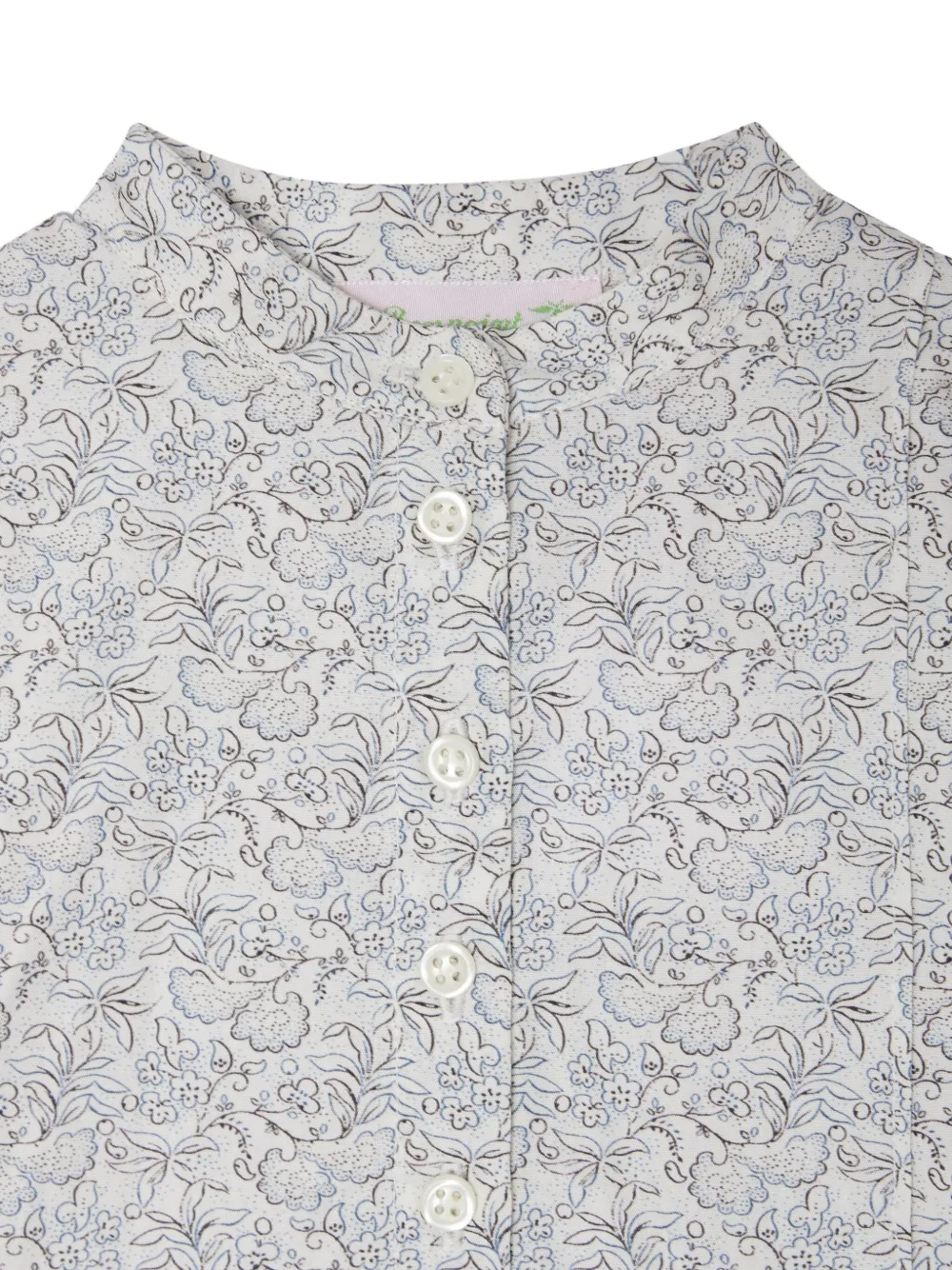Bonpoint Shirt met bloemenprint en knopen Blauw