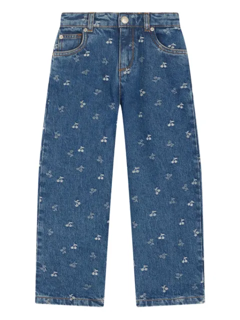 Bonpoint Jeans mit Kirschstickerei