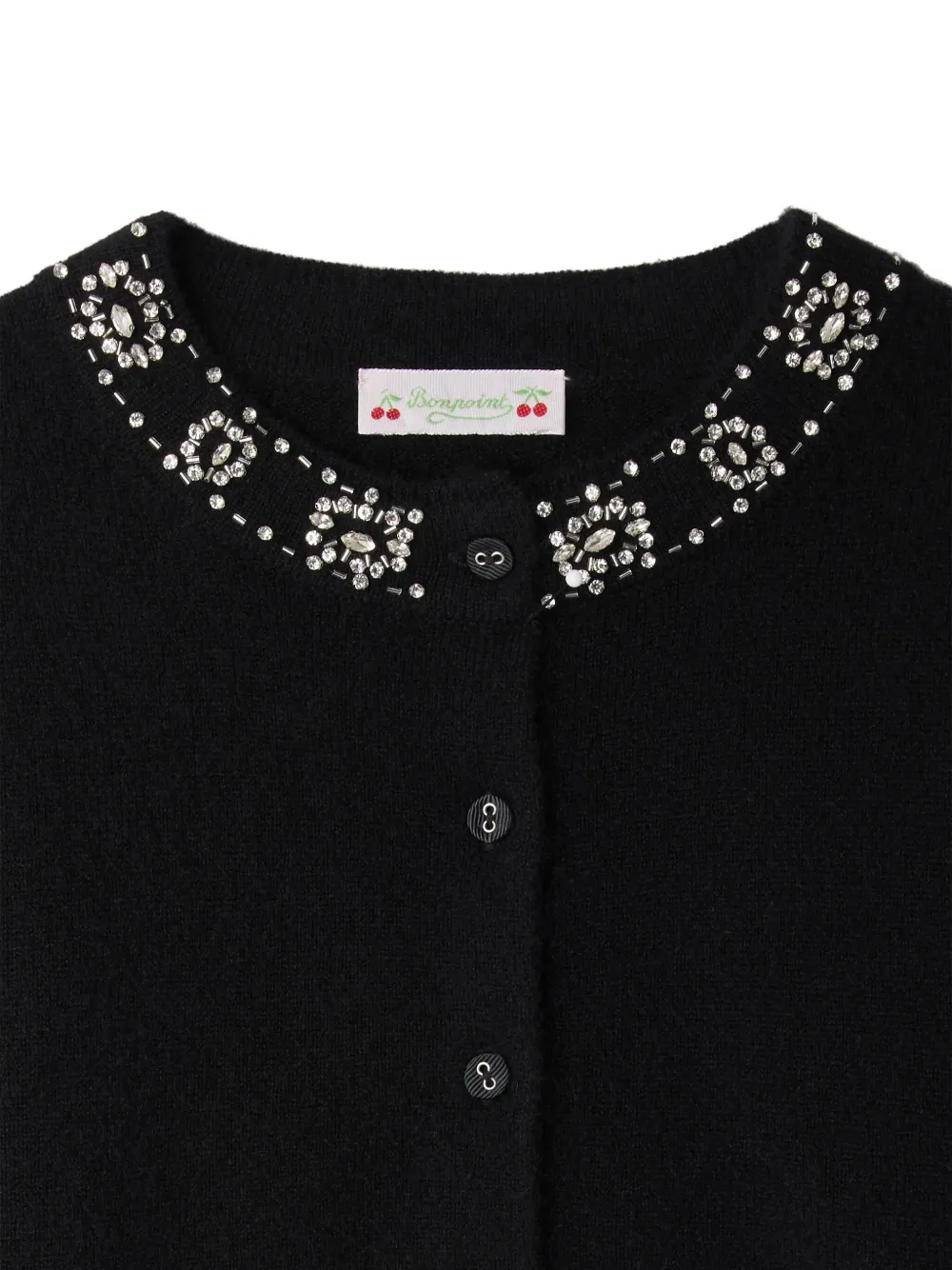Bonpoint Vest met verfraaide kraag Zwart