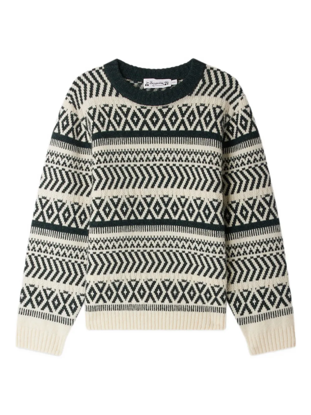 Bonpoint Jasiel wollen trui met fair isle-patroon Zwart