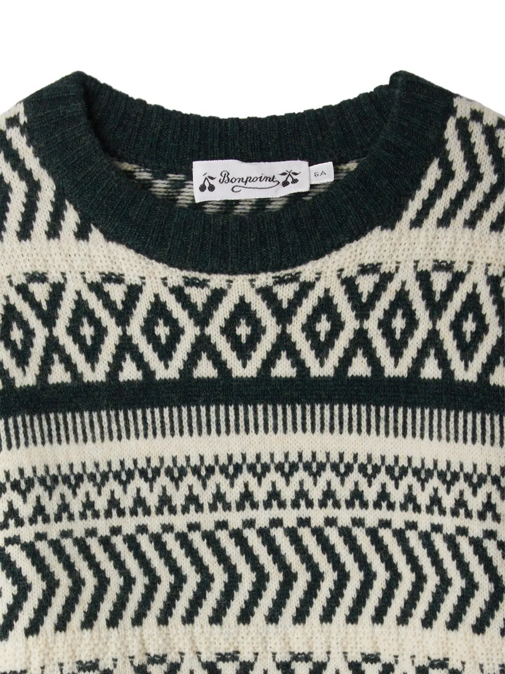 Bonpoint Jasiel wollen trui met fair isle-patroon Zwart