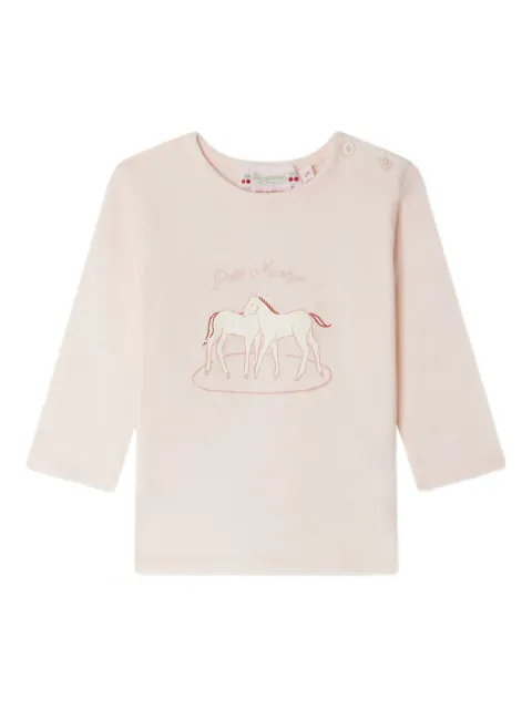 Bonpoint horse-print long-sleeve T-shirt