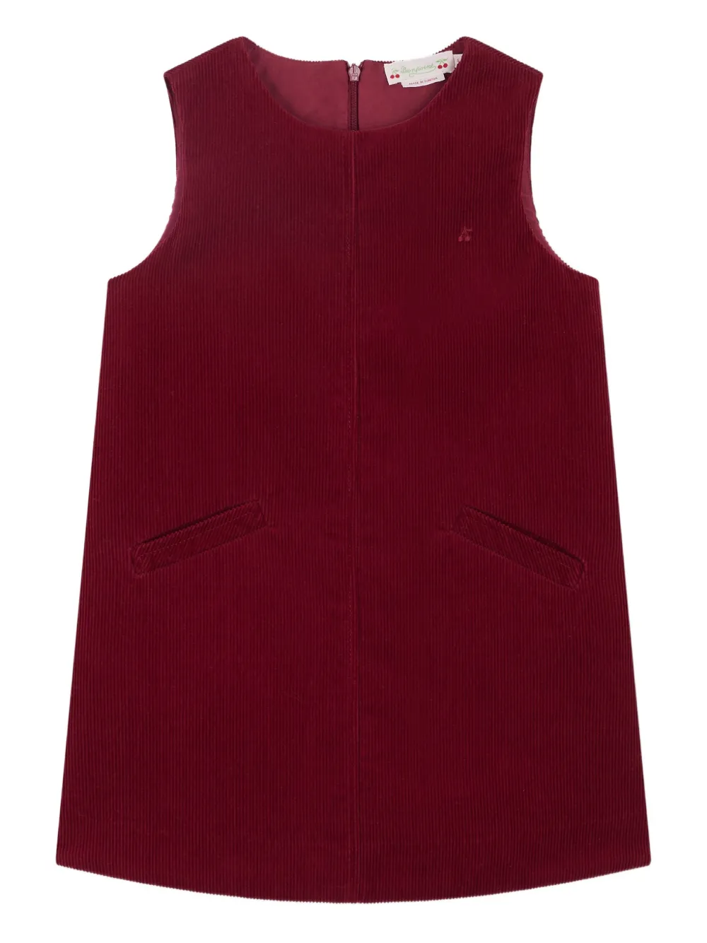 Bonpoint sleeveless zip-fastening cotton dress | Red | Image 1