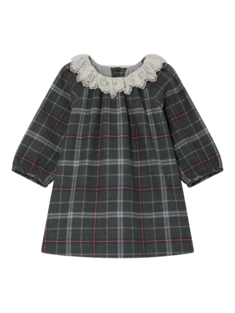 Bonpoint lace-collar plaid dress