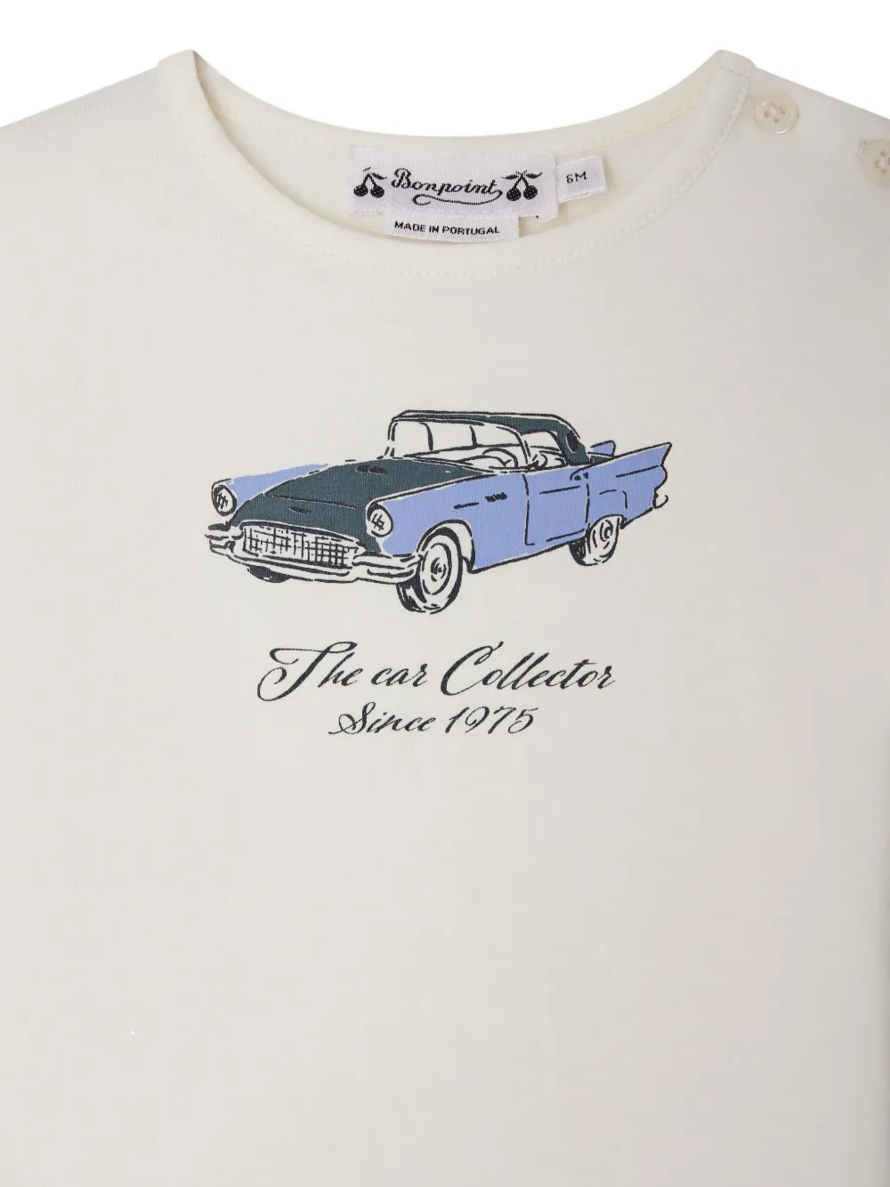 Bonpoint T-shirt met autoprint en lange mouwen Wit