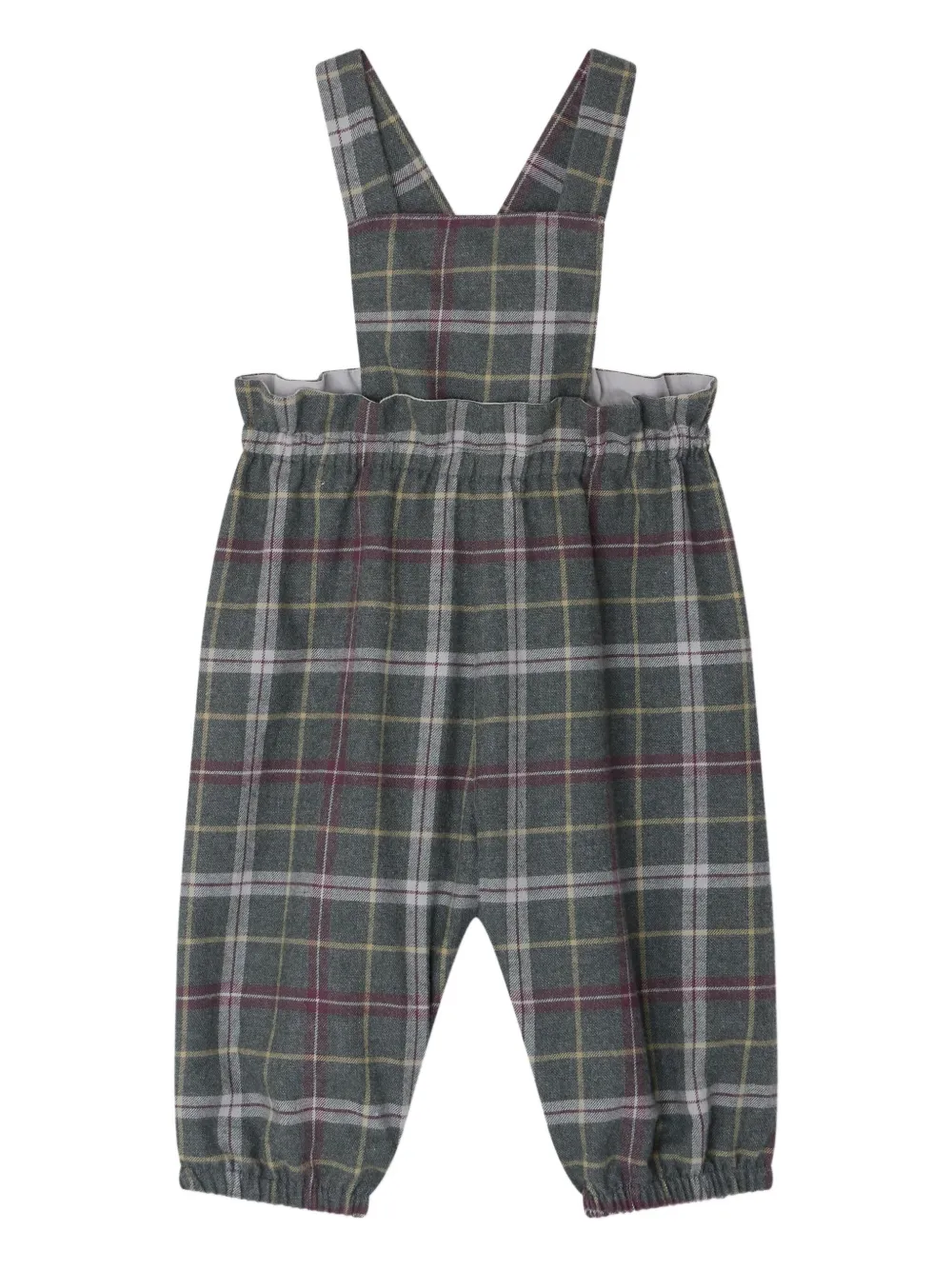 Bonpoint Cross-back Checked Romper In Black