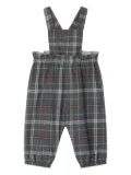 Bonpoint cross-back checked romper - Grey