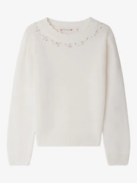 Bonpoint pull à ornements en cristal