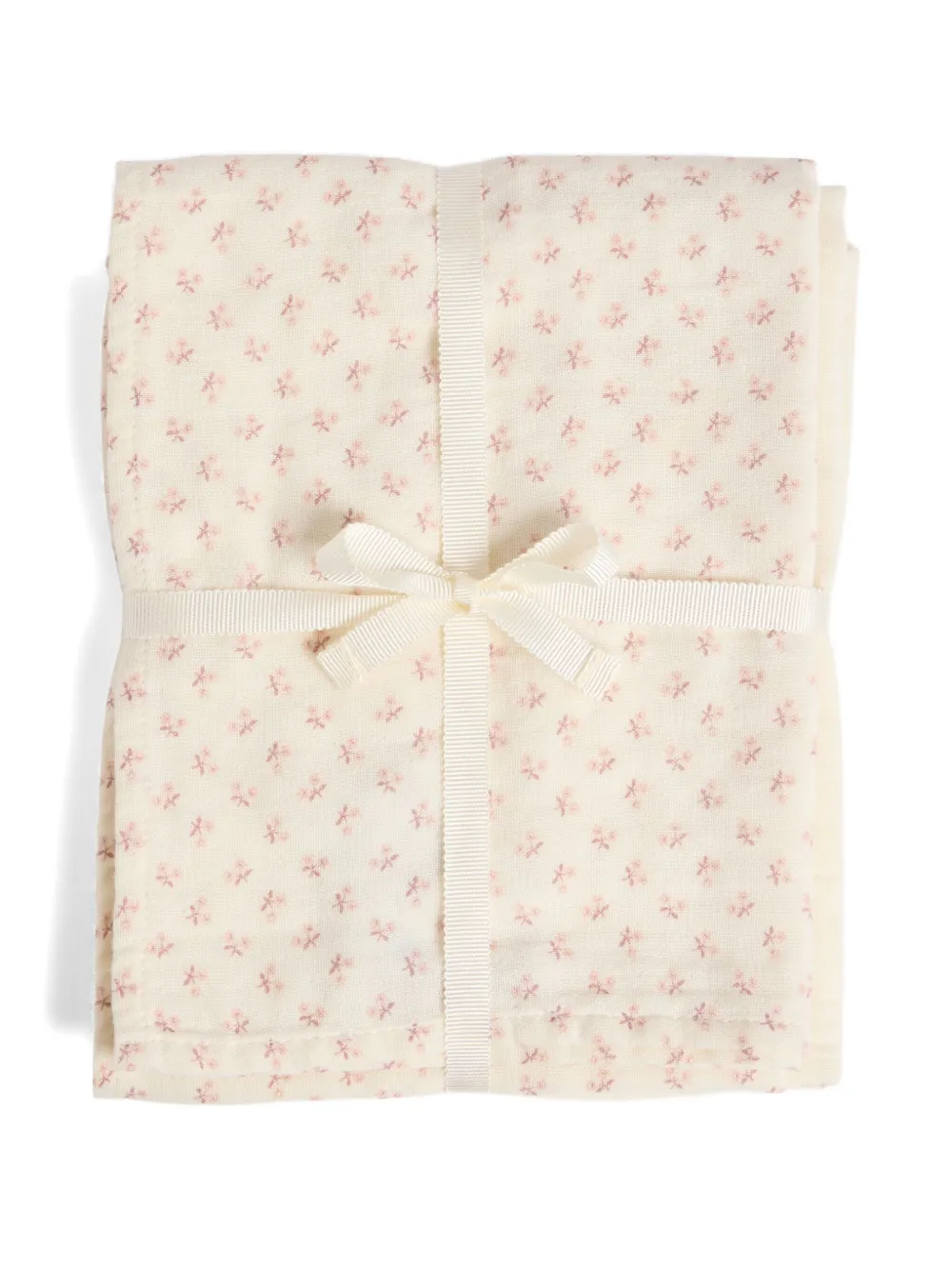 Bonpoint Twee paar dekens met bloemenprint Beige