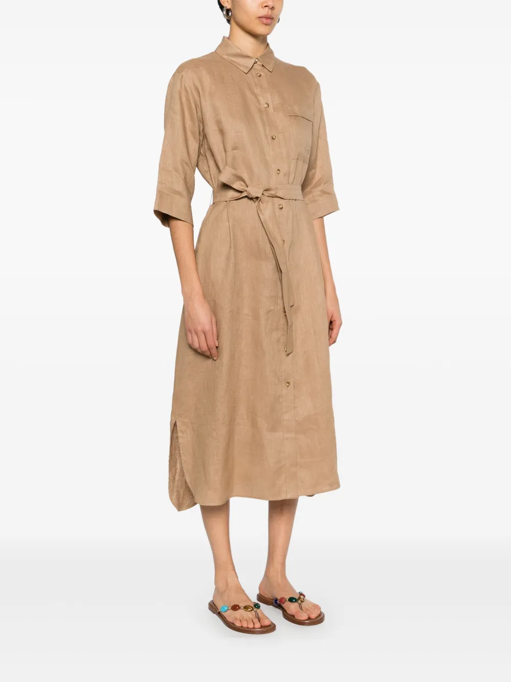 Max Mara Salute midi-jurk Bruin