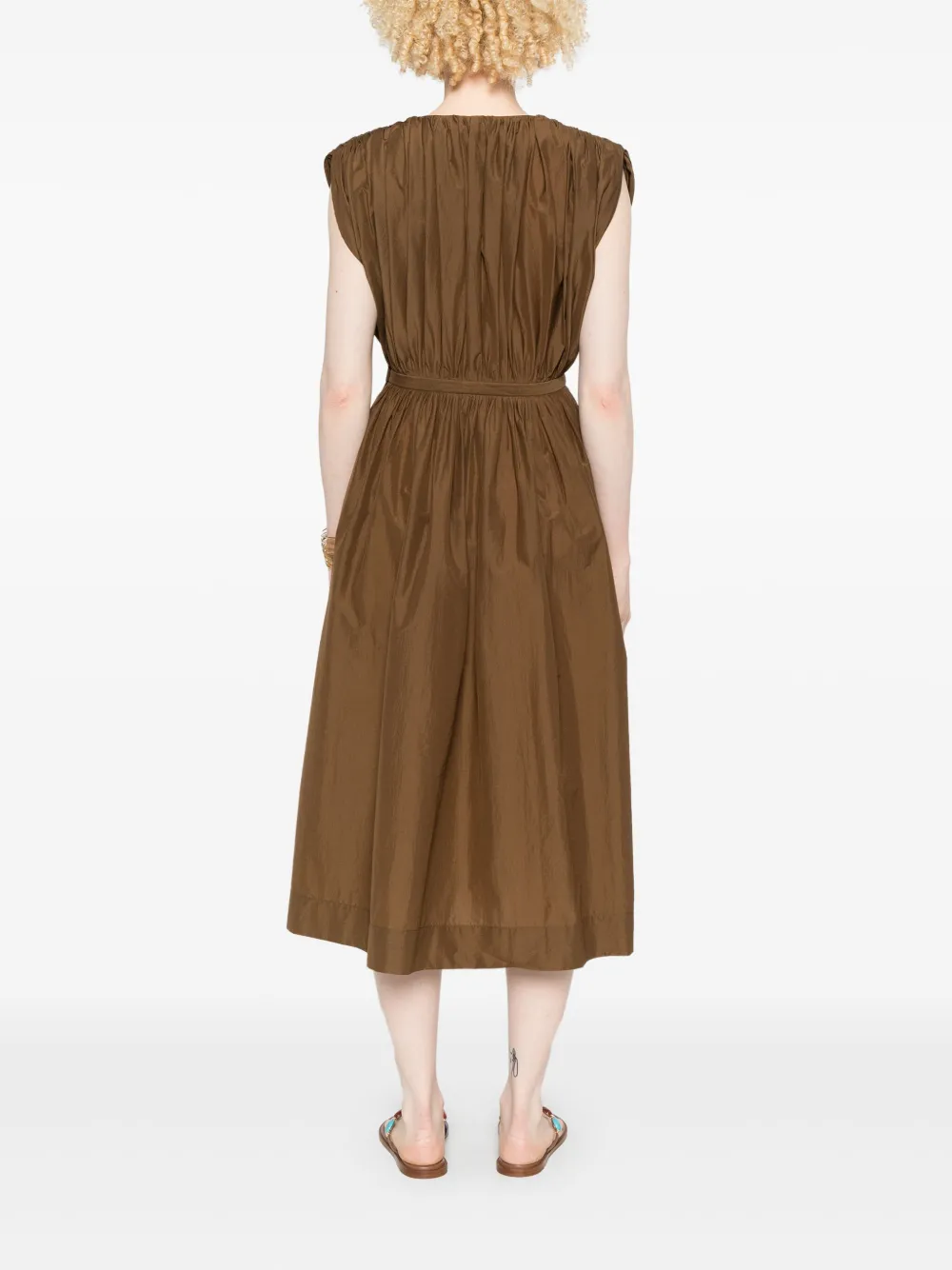 Philosophy Di Lorenzo Serafini Midi-jurk met ruches Bruin