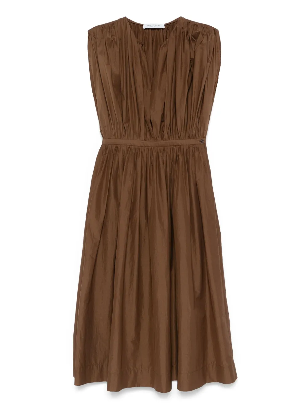 Philosophy Di Lorenzo Serafini Midi-jurk met ruches Bruin