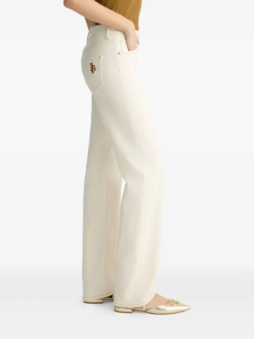 Shop Liu •jo Straight-leg Jeans In Neutrals