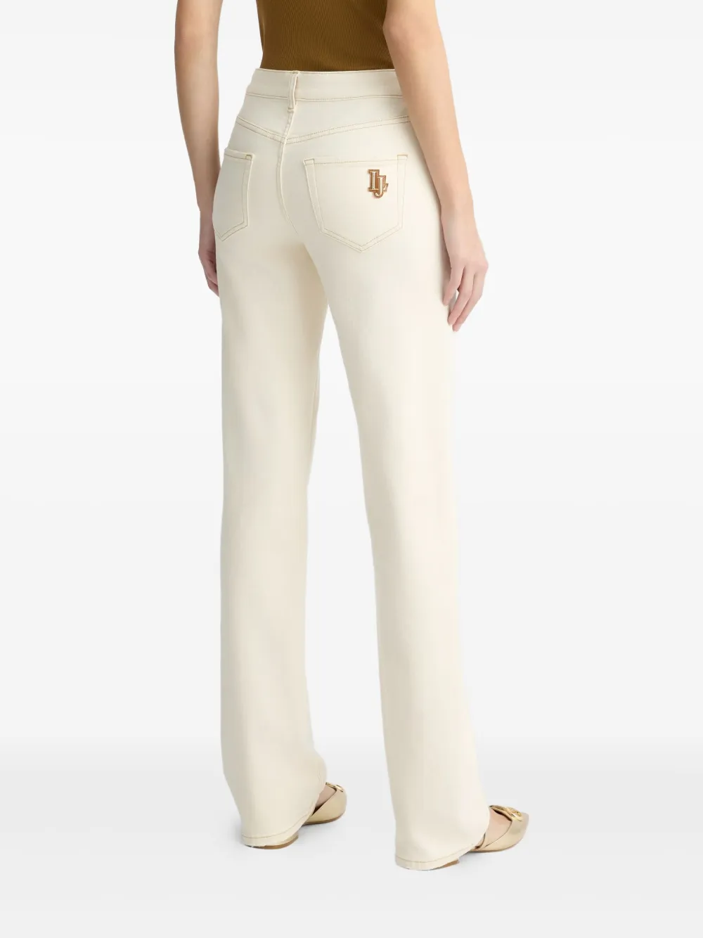 Shop Liu •jo Straight-leg Jeans In Neutrals