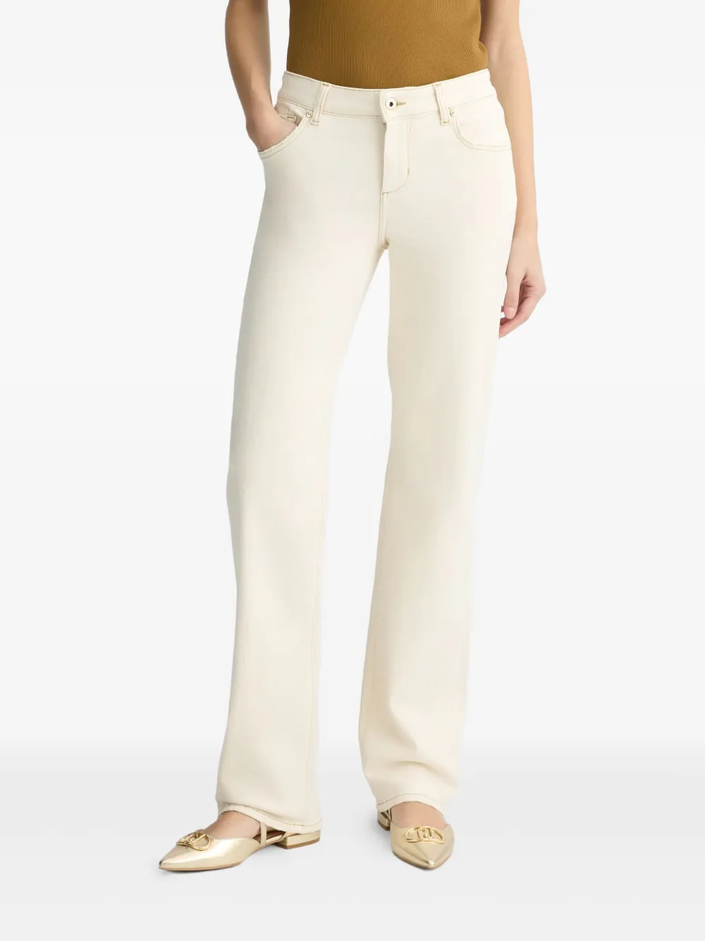 Shop Liu •jo Straight-leg Jeans In Neutrals