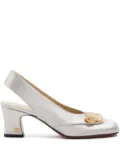 Valentino Garavani ADAMANTINE SLINGBACK PUMPS IN GLITTER FABRIC 60MM - S13 SILVER
